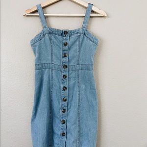 adorable denim button down dress